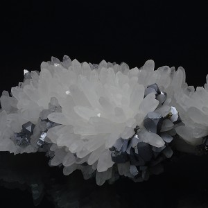 Truncated Galena on Quartz, Chalcopyrite