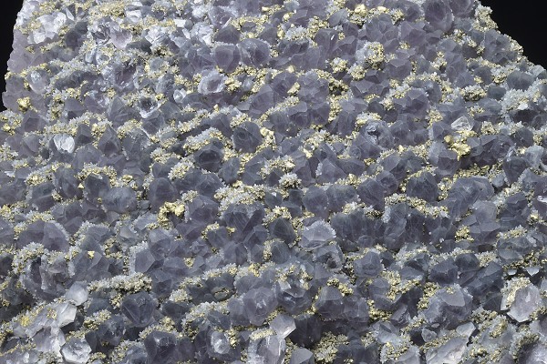 Quartz var.Amethyst, Chalcopyrite