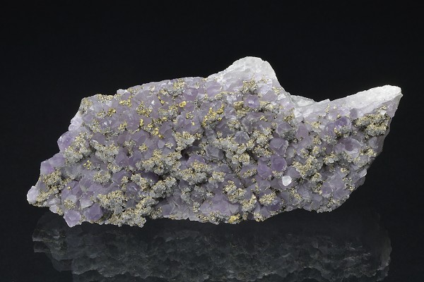 Quartz var.Amethyst, Chalcopyrite