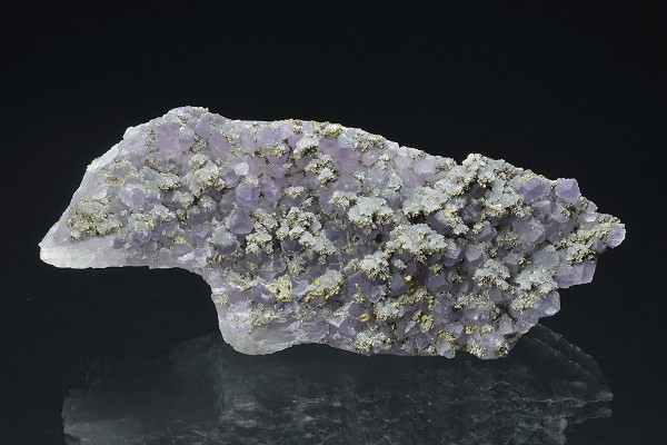 Quartz var.Amethyst, Chalcopyrite