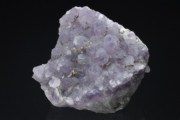 Quartz var.Amethyst, Chalcopyrite