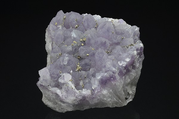 Quartz var.Amethyst, Chalcopyrite