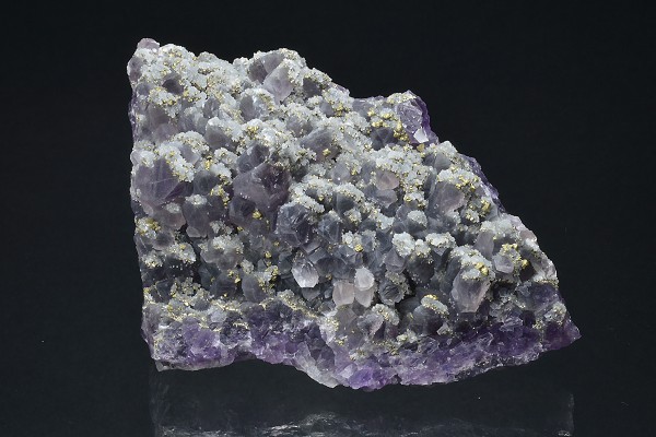 Quartz var.Amethyst, Chalcopyrite