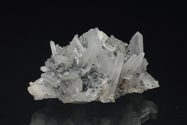 Quartz on Galena, Sphalerite