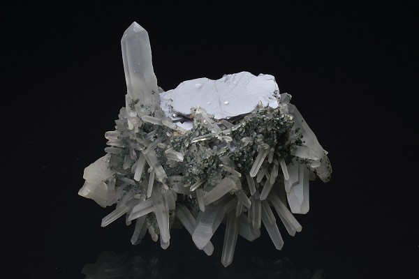 Quartz on Galena, Sphalerite