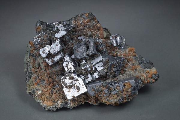 skeletal Galena, gem Sphalerite var.Cleiophane, Quartz, Siderite