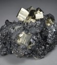 Pyrite on Sphalerite, Quartz