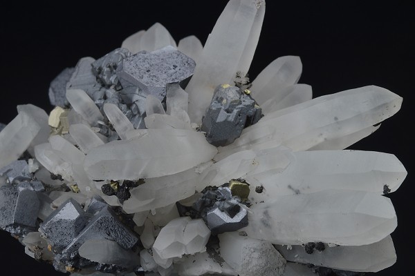 Quartz, Galena, Pyrite, Chalcopyrite, Siderite