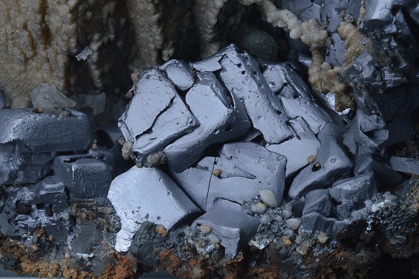 melted habit Galena, Calcite, Quartz