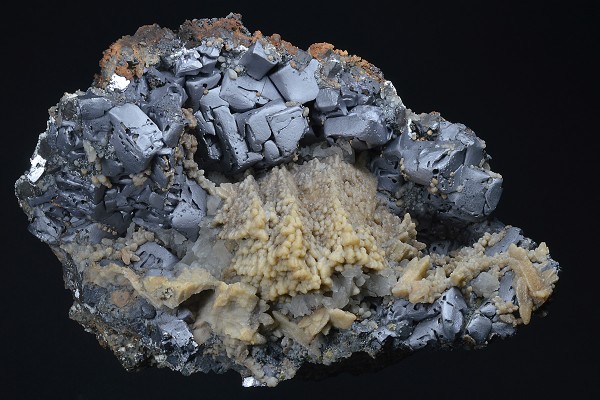 melted habit Galena, Calcite, Quartz