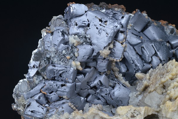melted habit Galena, Calcite, Quartz
