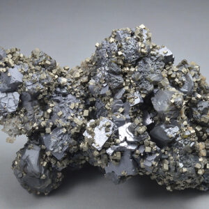 Pyrite on Galena, gem Sphalerite var.Cleiophane, Calcite - floater