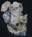 Calcite on Quartz, Galena, Sphalerite