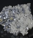truncated Galena on Quartz, Pyrite, Sphalerite, Chalcopyrite