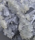 Japan law twin Quartz on twinned Galena, Calcite
