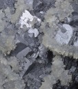 Japan law twin Quartz on twinned Galena, Calcite