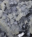Japan law twin Quartz on twinned Galena, Calcite