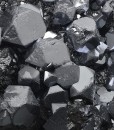 truncated Galena on Sphalerite, Chalcopyrite