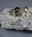 Pyrite on Quartz, Calcite