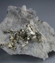 Pyrite on Quartz, Calcite