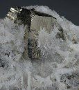 Pyrite on Quartz, Calcite