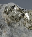Pyrite on Quartz, Calcite