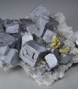 Galena on Quartz, Chalcopyrite