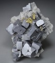 Galena on Quartz, Chalcopyrite