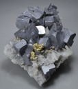 Galena on Quartz, Chalcopyrite