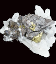 Sphalerite on Quartz, Chalcopyrite