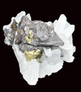 Sphalerite on Quartz, Chalcopyrite