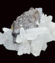 Sphalerite on Quartz, Chalcopyrite