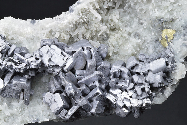 skeletal Galena, Quartz, Chalcopyrite