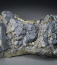 gem Sphalerite var.Cleiophane on Chalcopyrite, Quartz