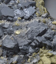 gem Sphalerite var.Cleiophane on Chalcopyrite, Quartz