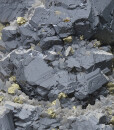 gem Sphalerite var.Cleiophane on Chalcopyrite, Quartz