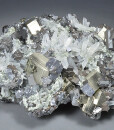 Pyrite on Sphalerite, Quartz, Galena