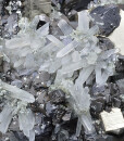 Pyrite on Sphalerite, Quartz, Galena
