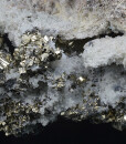 Pyrite on Quartz, Calcite