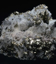 Pyrite on Quartz, Calcite