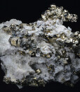Pyrite on Quartz, Calcite