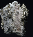 Pyrite on Quartz, Calcite