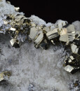 Pyrite on Quartz, Calcite