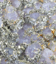 Quartz var.Amethyst, Pyrite, Chalcopyrite