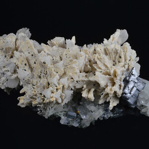 Skeletal Galena, Calcite, Chalcopyrite, Quartz