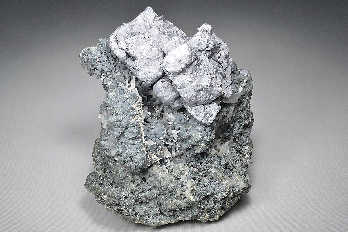 Galina Roc Galena on host rock, Quartz | Minerals Bulgaria