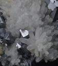 Truncated Galena on Quartz, Pyrite