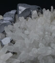 Truncated Galena on Quartz, Pyrite