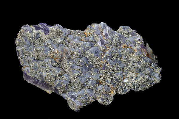 Quartz var.Amethyst, Pyrite