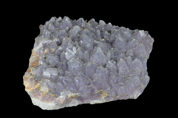 Quartz var.Amethyst, Chalcopyrite